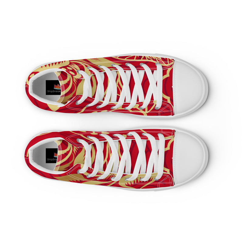 Red Wave High Top #67 - Lifestyle Shot | HA!LO Canvas Sneakers