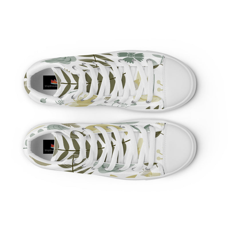 Fern Leaf High Top #78 - Lifestyle Shot | HA!LO Canvas Sneakers
