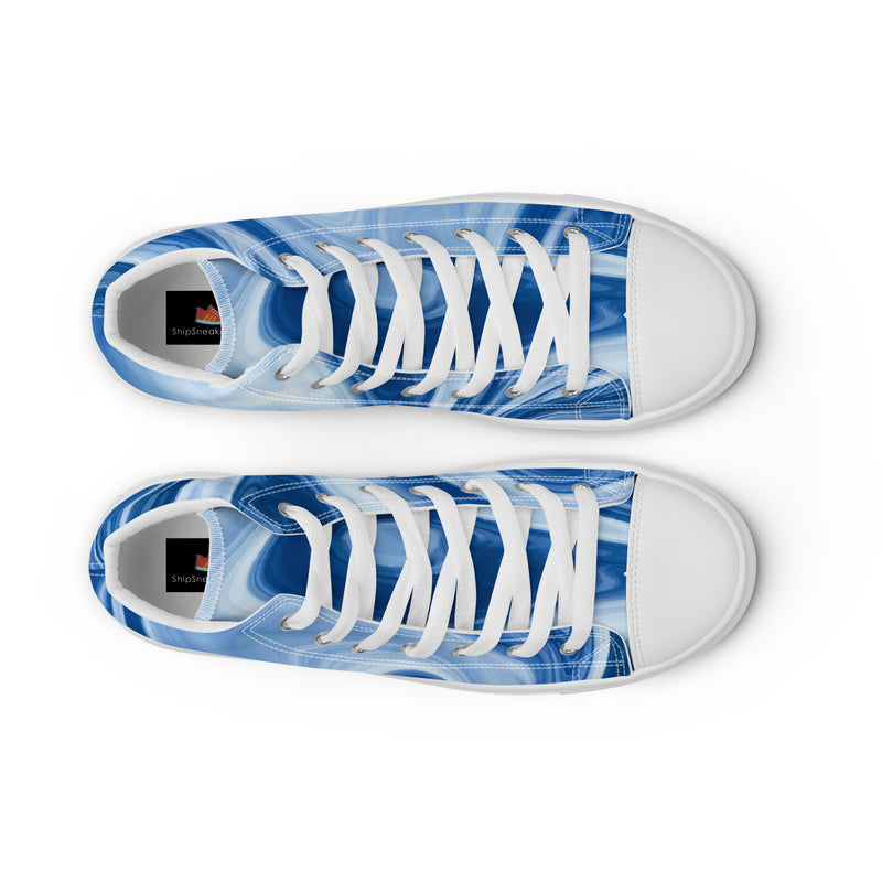 Blue Marble High Top #79 - Lifestyle Shot | HA!LO Canvas Sneakers