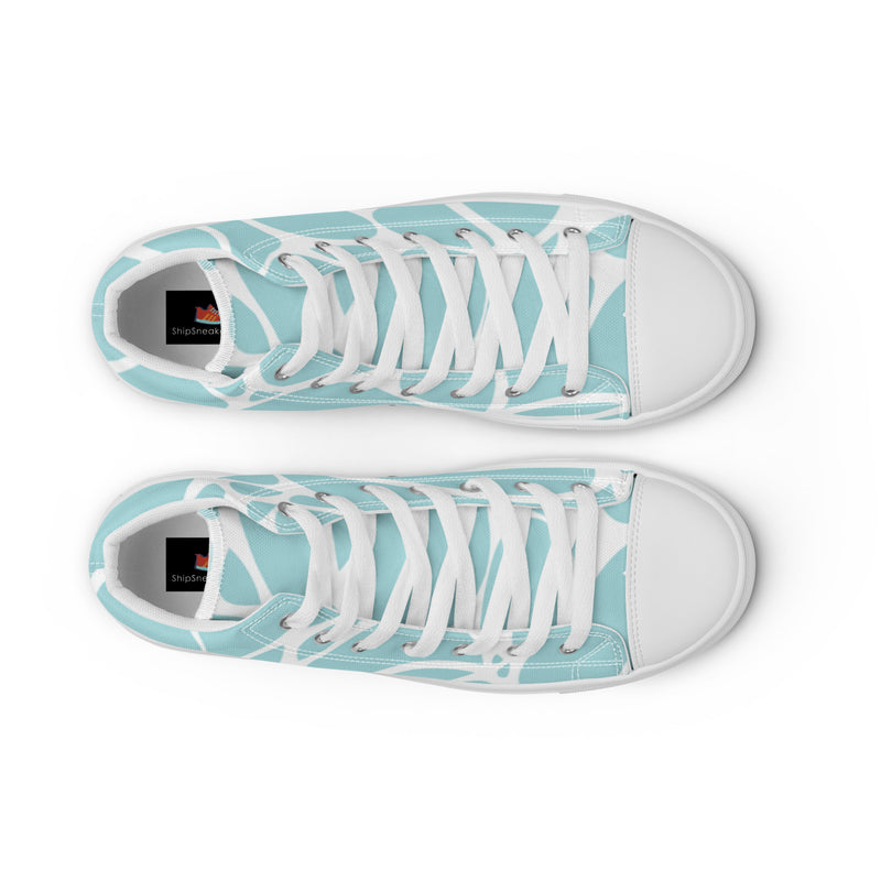 Aqua Mosaic High Top #94 - Lifestyle Shot | HA!LO Canvas Sneakers