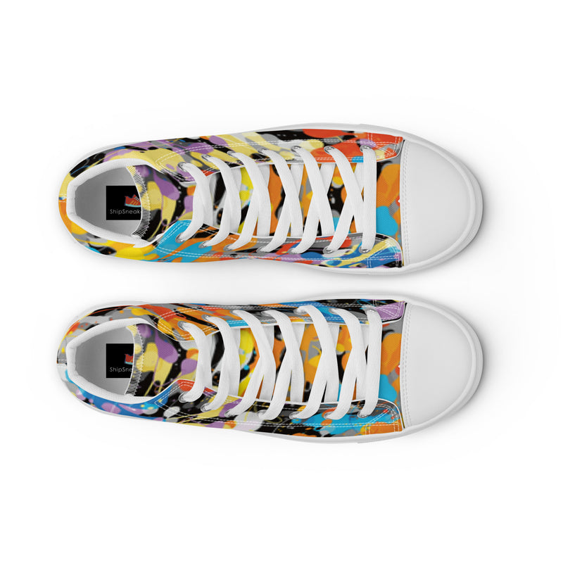 Abstract Collage High Top #102 - Lifestyle Shot | HA!LO Canvas Sneakers