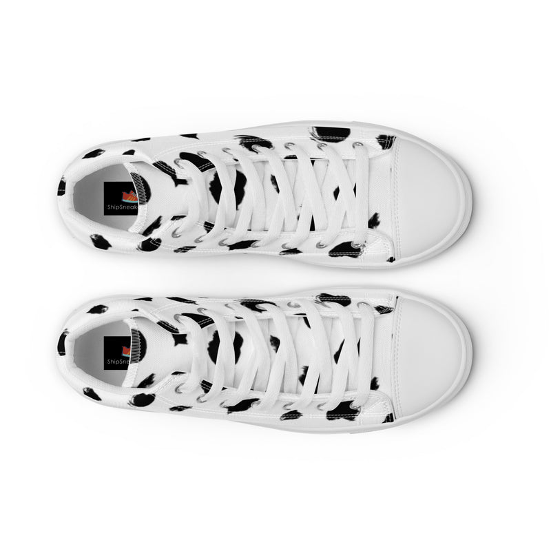 Cow Print High Top #103 - Lifestyle Shot | HA!LO Canvas Sneakers