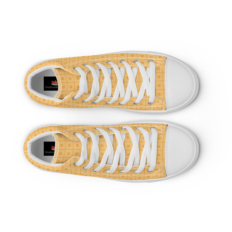 Gold Honeycomb High Top #143 - Lifestyle Shot | HA!LO Canvas Sneakers