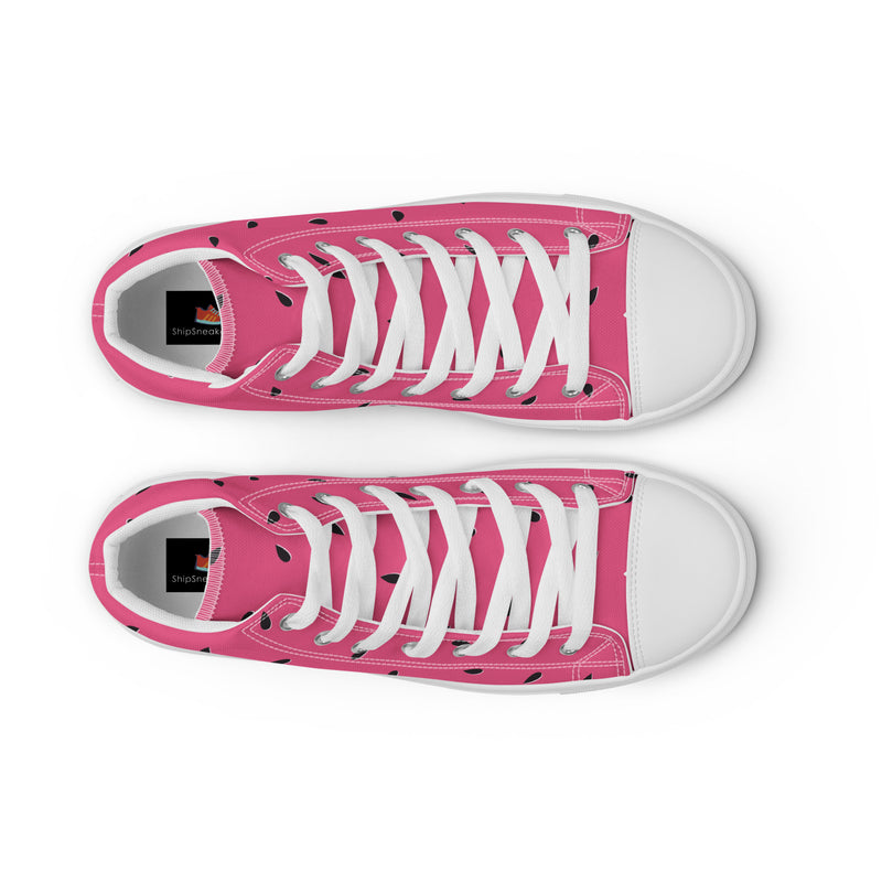 Pink Watermelon High Top #145 - Lifestyle Shot | HA!LO Canvas Sneakers
