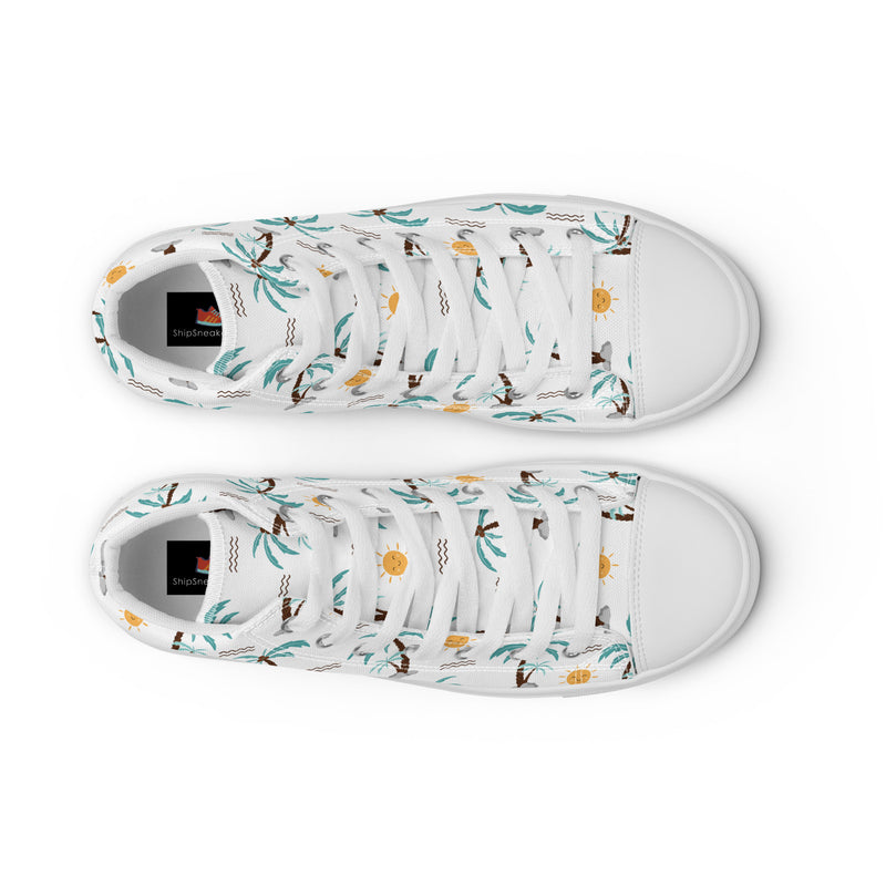 Palm Tree High Top #148 - Lifestyle Shot | HA!LO Canvas Sneakers
