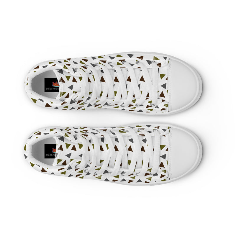 Gold Triangle High Top #158 - Lifestyle Shot | HA!LO Canvas Sneakers