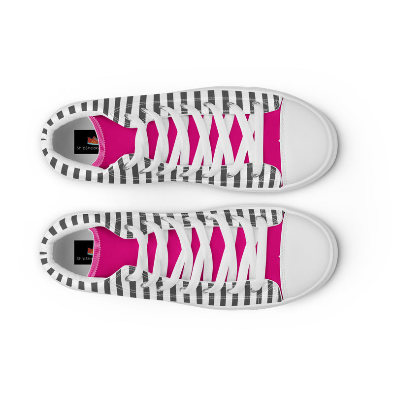 Striped Pinstripe High Top #160 - Lifestyle Shot | HA!LO Canvas Sneakers