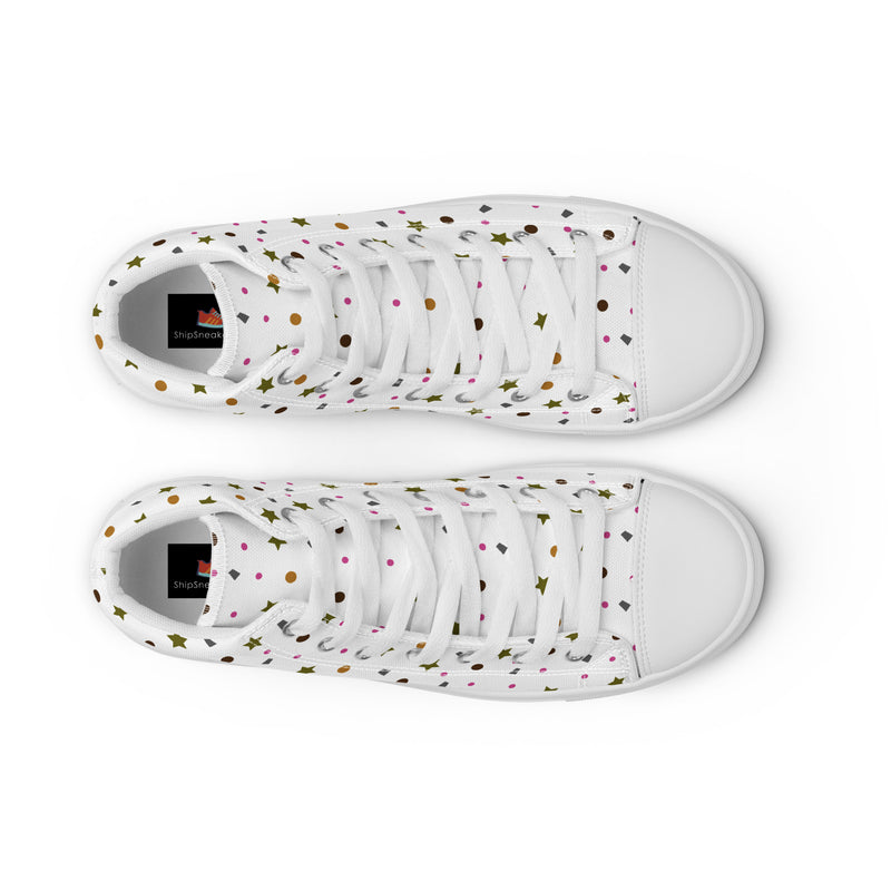 Gold Star Scatter High Top #168 - Lifestyle Shot | HA!LO Canvas Sneakers