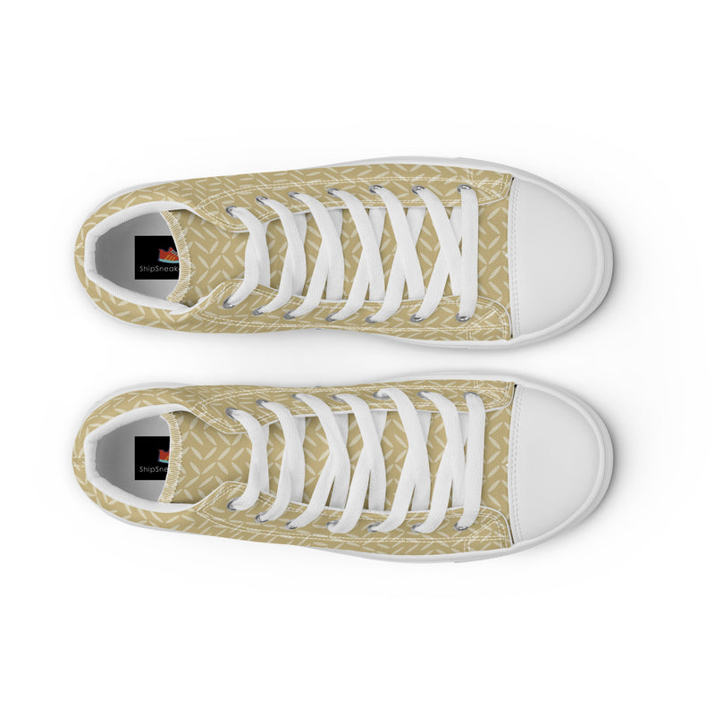 Gold Weave High Top #176 - Lifestyle Shot | HA!LO Canvas Sneakers