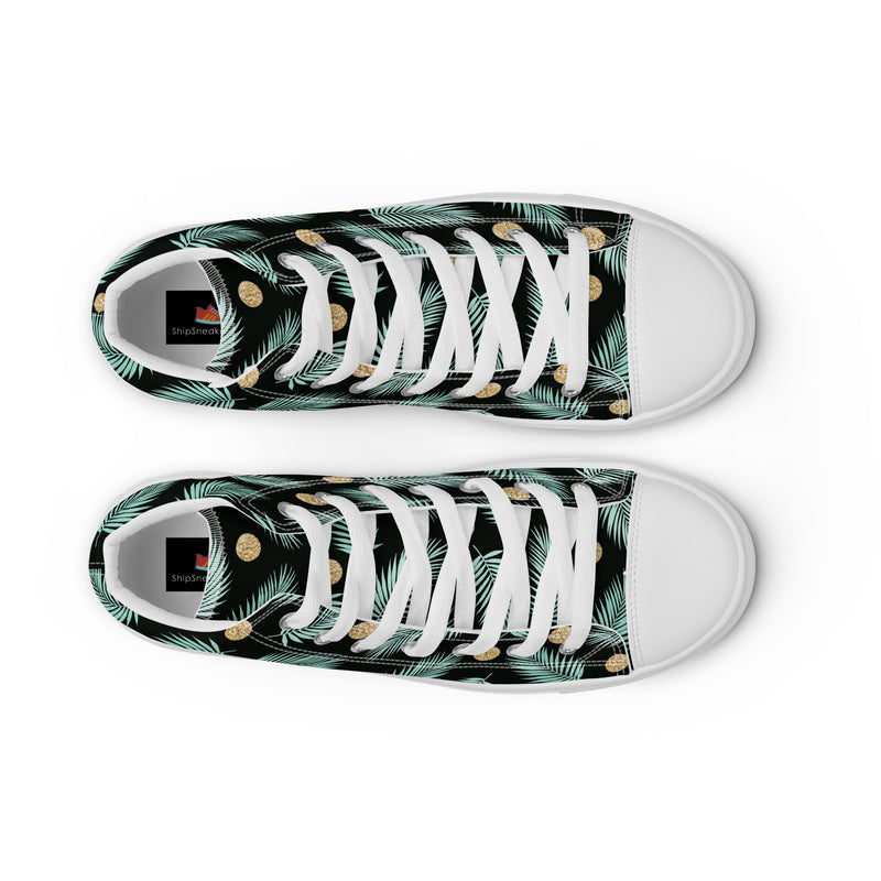 Tropical Palm High Top #184 - Lifestyle Shot | HA!LO Canvas Sneakers