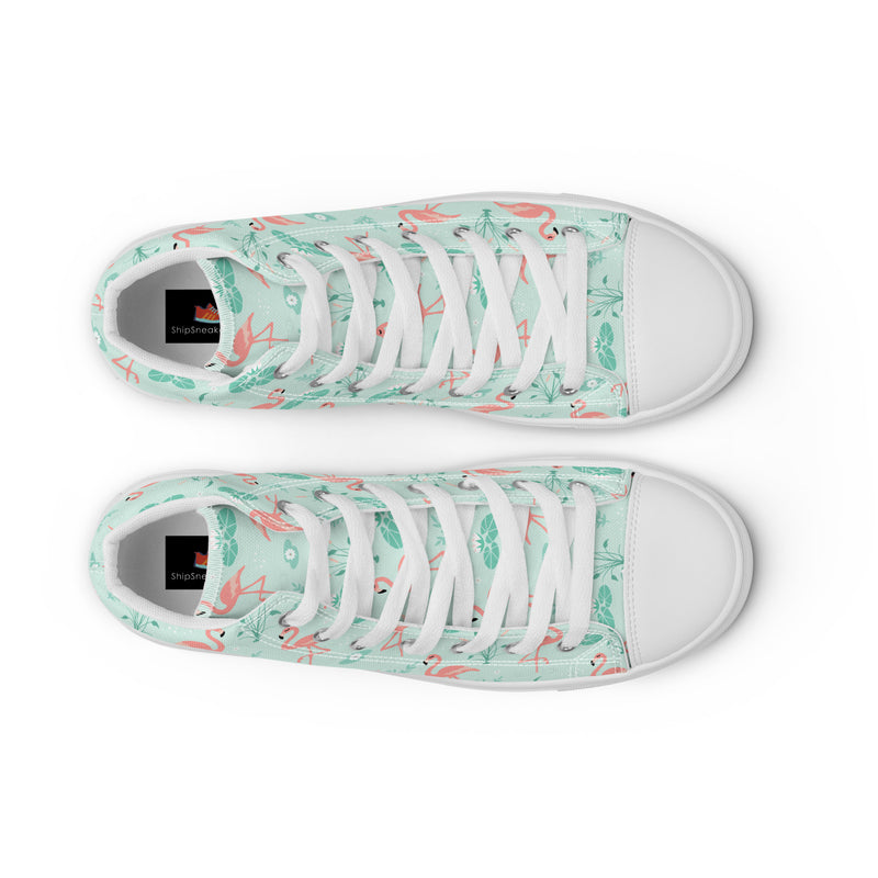 Flamingo Mint High Top #185 - Additional View | HA!LO Canvas Sneakers