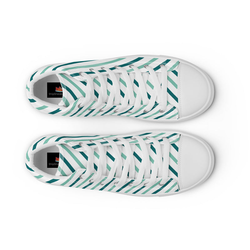 Green Stripe High Top #202 - Lifestyle Shot | HA!LO Canvas Sneakers