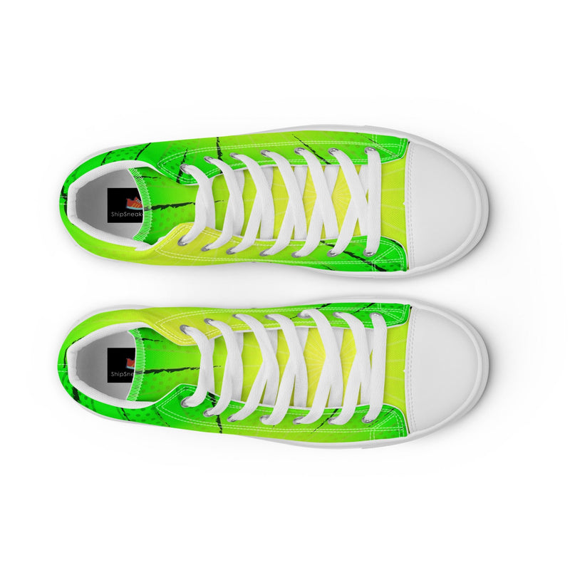 Neon Green High Top #214 - Lifestyle Shot | HA!LO Canvas Sneakers