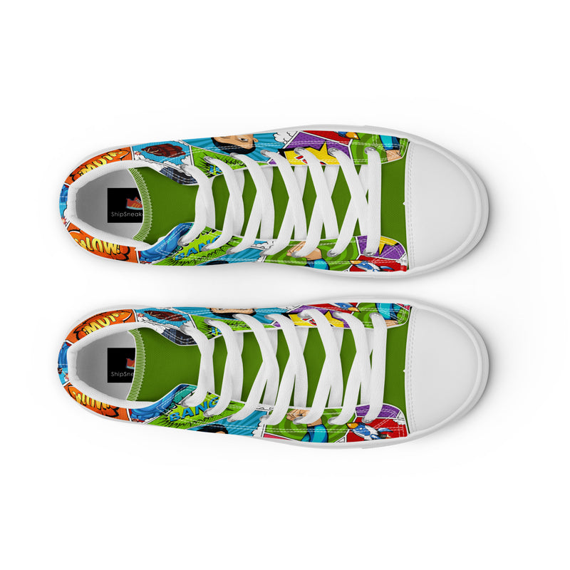 Pop Art Hero High Top #213 - Front View | HA!LO Canvas Sneakers