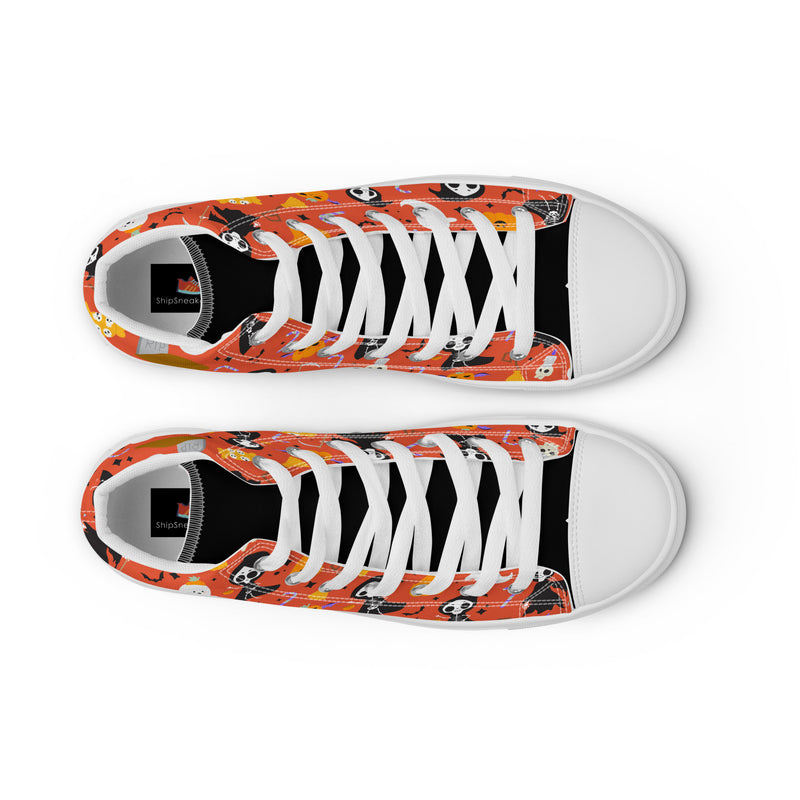 Orange Halloween High Top #232 - Lifestyle Shot | HA!LO Canvas Sneakers