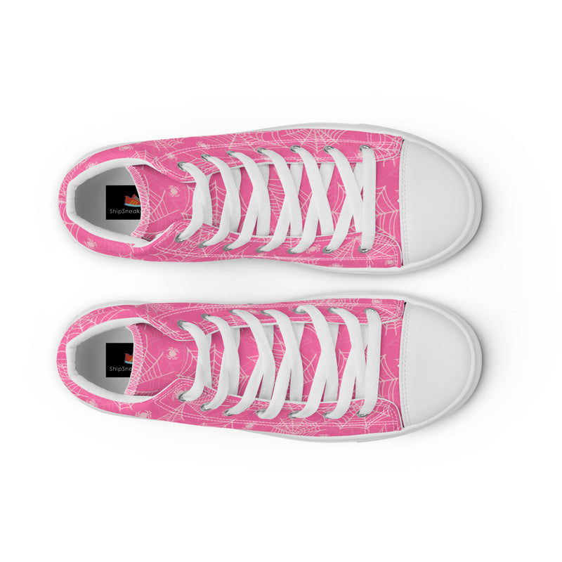 Pink Snowflake High Top #241 - Lifestyle Shot | HA!LO Canvas Sneakers