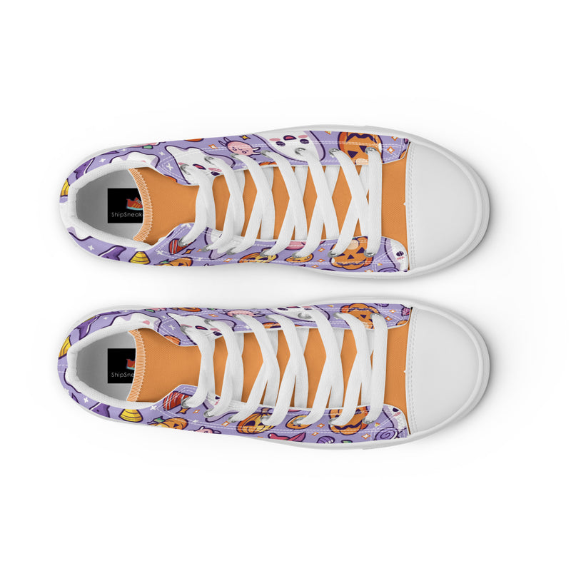 Purple Halloween High Top #243 - Lifestyle Shot | HA!LO Canvas Sneakers