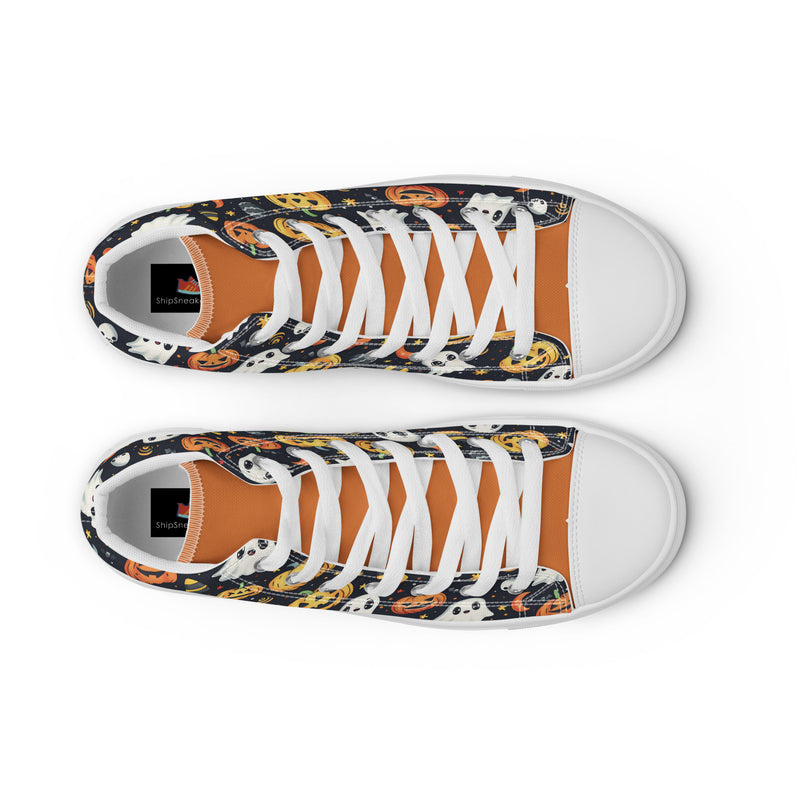 Halloween Ghost High Top #244 - Lifestyle Shot | HA!LO Canvas Sneakers