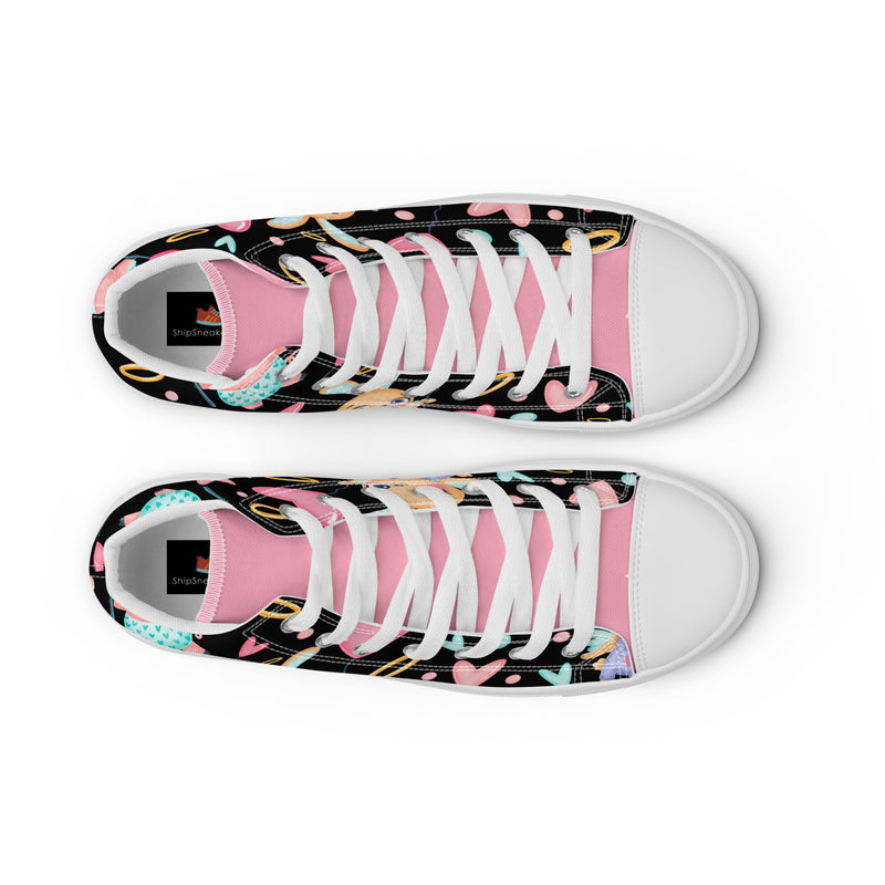 Cupid Heart High Top #268 - Lifestyle Shot | HA!LO Canvas Sneakers