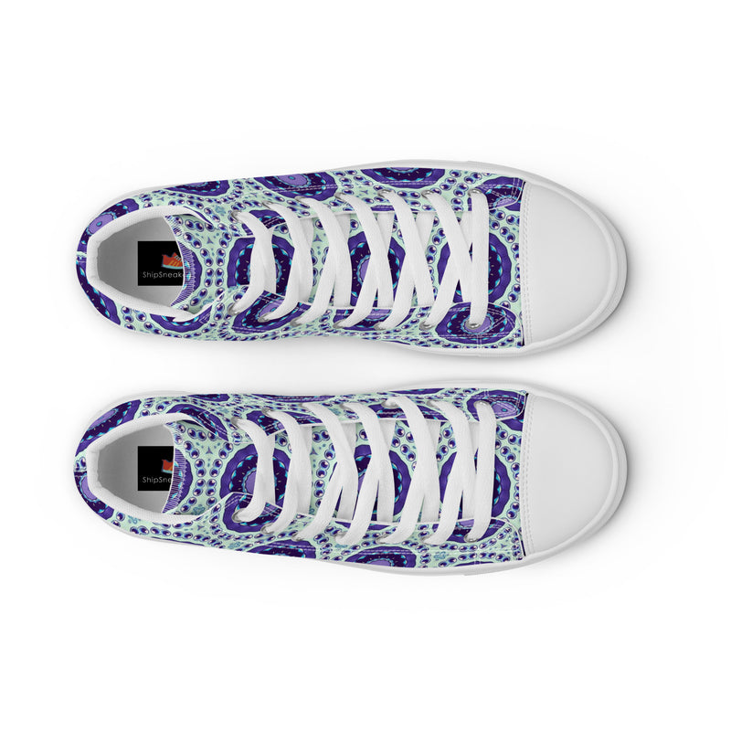 Violet Circle High Top #255 - Lifestyle Shot | HA!LO Canvas Sneakers