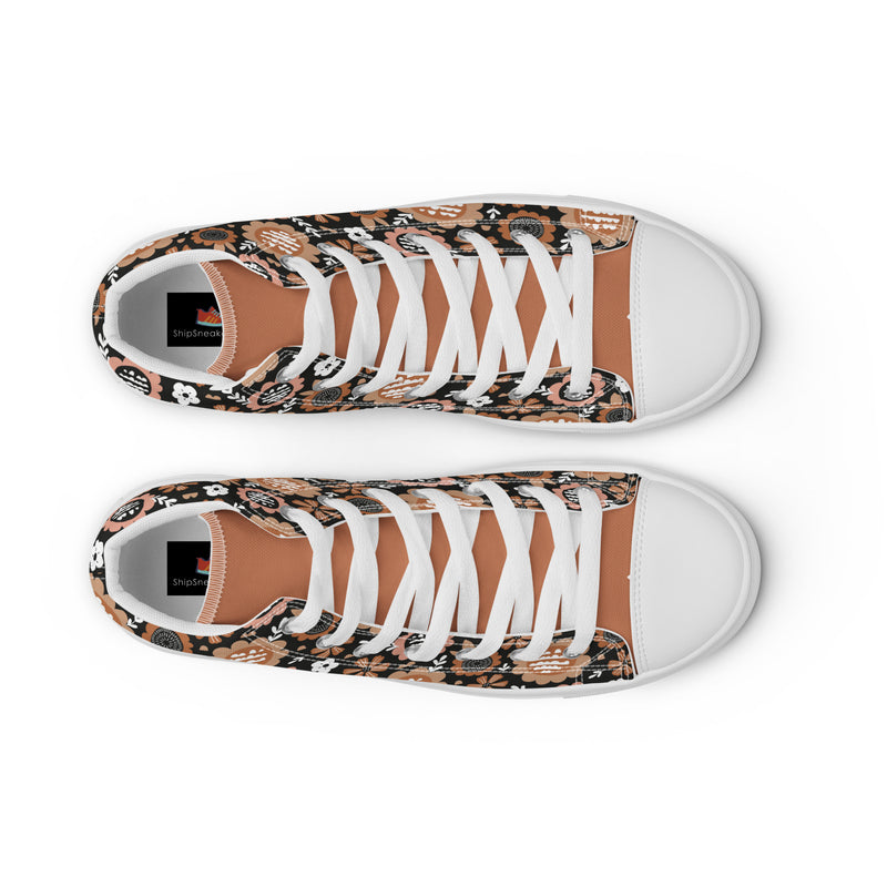 Pumpkin Spice High Top #279 - Lifestyle Shot | HA!LO Canvas Sneakers