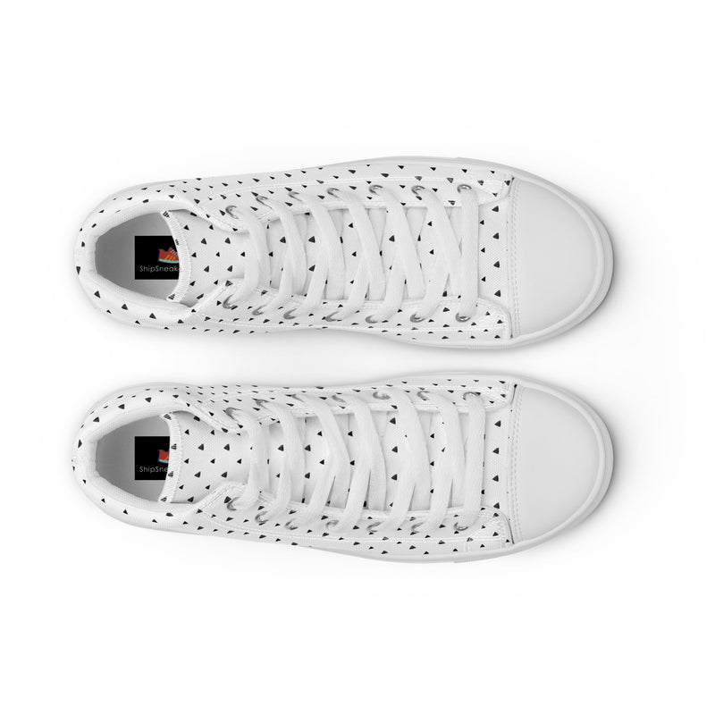 White Polka Dot High Top #281 - Lifestyle Shot | HA!LO Canvas Sneakers