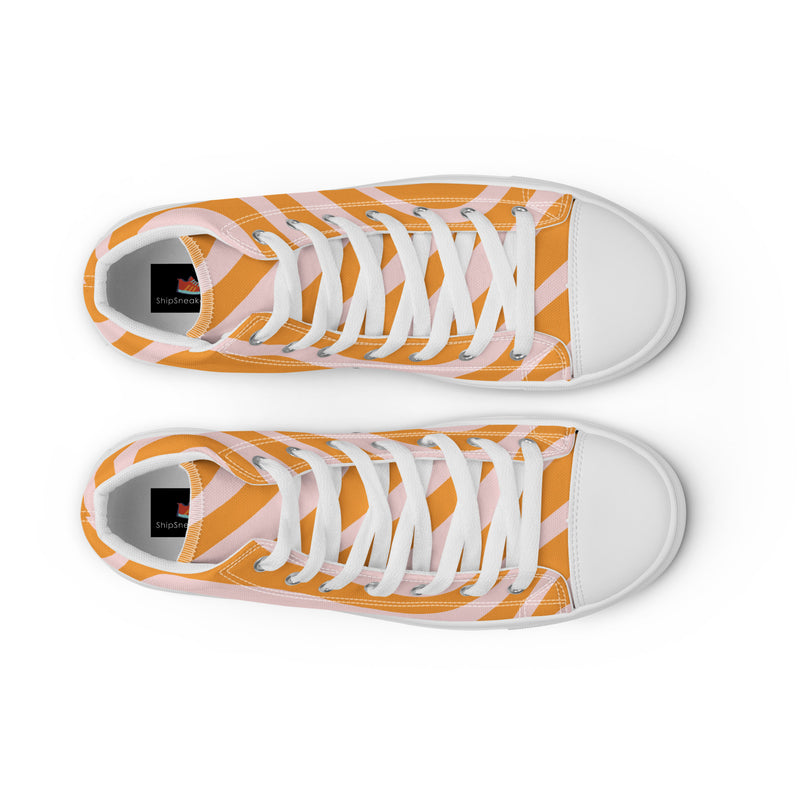 Orange Swirl High Top #302 - Lifestyle Shot | HA!LO Canvas Sneakers