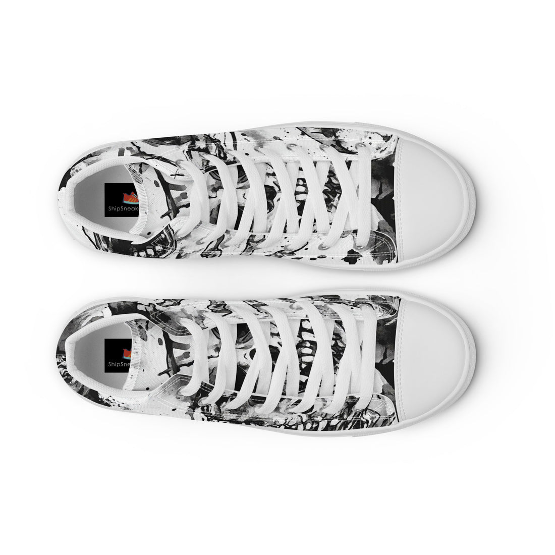 Women's Halloween Skull Splatter High Top Sneakers 340 - ShipSneakers.com
