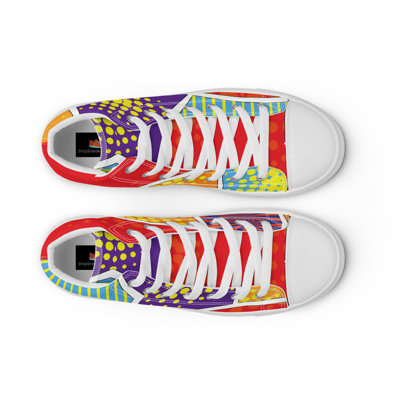HA!LO Geometric Print #336 — Women’s Canvas High Top