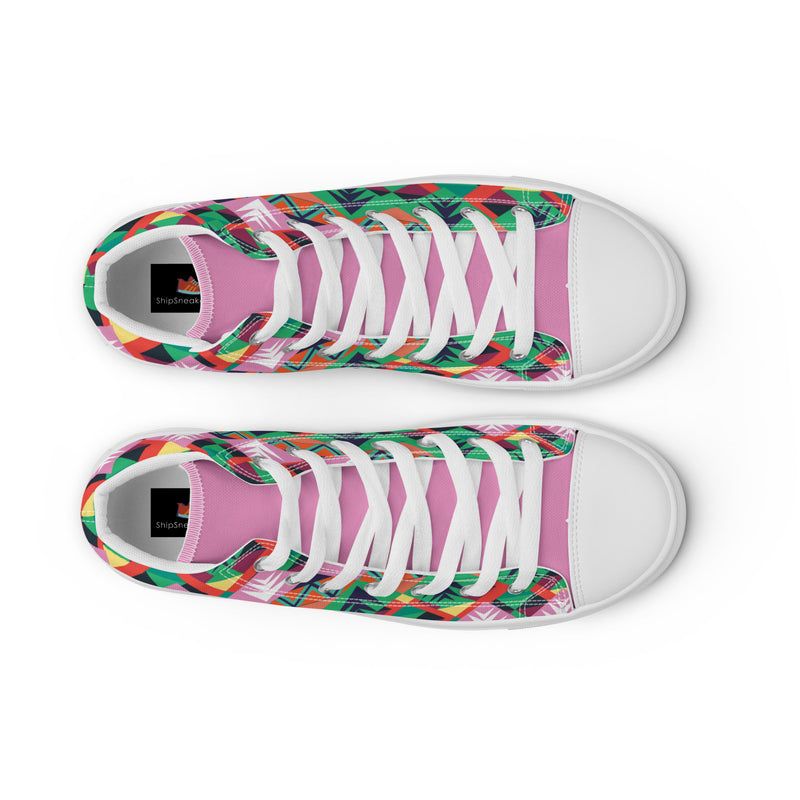 HA!LO Tribal Geometric #338 — Women’s Canvas High Top