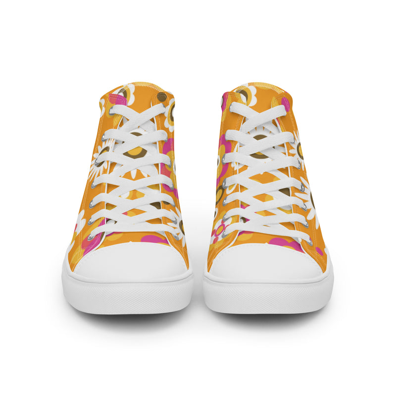 Sunflower Orange High Top #3 - Close Up Detail | HA!LO Canvas Sneakers