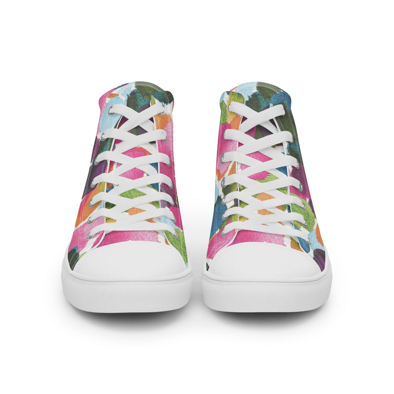 Watercolor Dot High Top #11 - Close Up Detail | HA!LO Canvas Sneakers