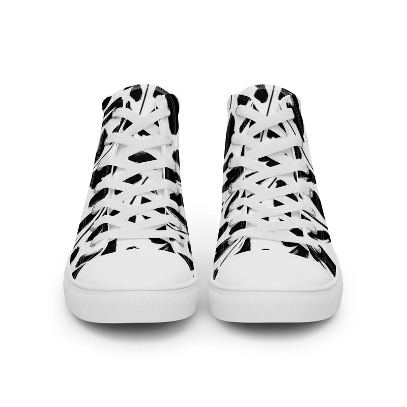 Black Brush High Top #13 - Close Up Detail | HA!LO Canvas Sneakers