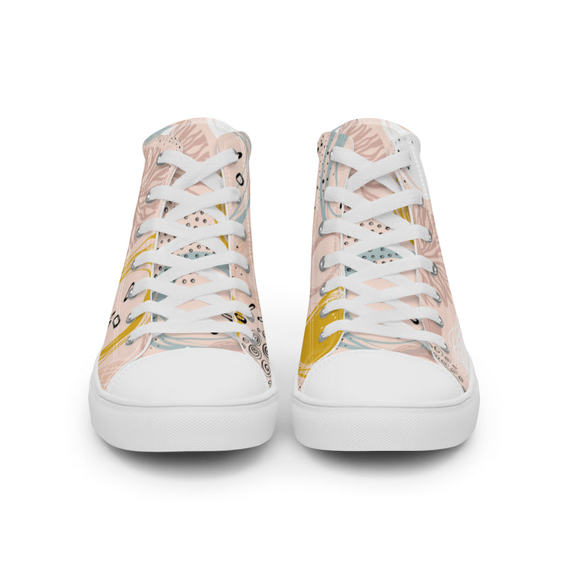 Boho Abstract High Top #14 - Close Up Detail | HA!LO Canvas Sneakers