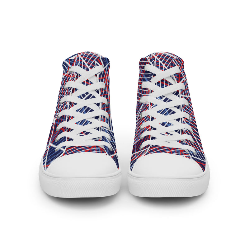 Pink Geometric High Top #15 - Close Up Detail | HA!LO Canvas Sneakers