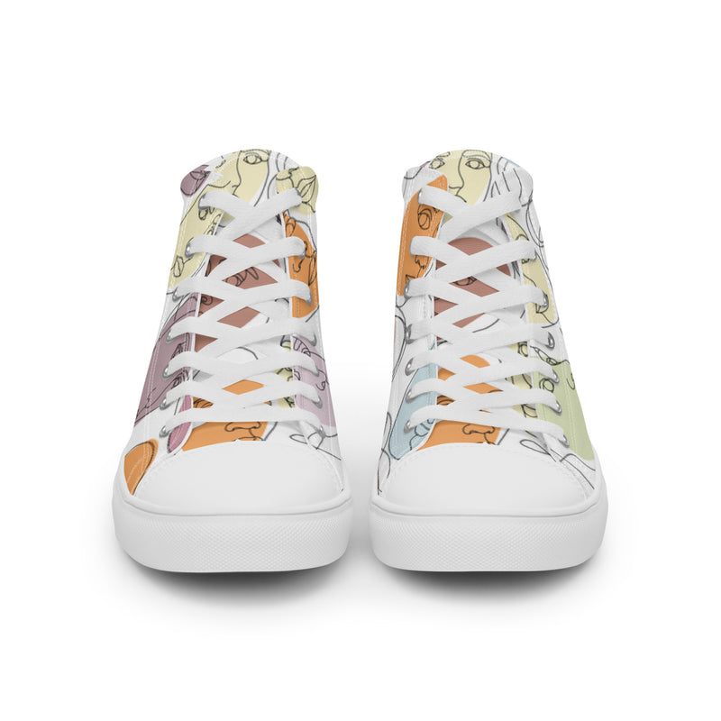 Abstract Face High Top #20 - Close Up Detail | HA!LO Canvas Sneakers