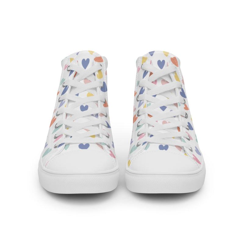 Colorful Heart High Top #27 - Close Up Detail | HA!LO Canvas Sneakers