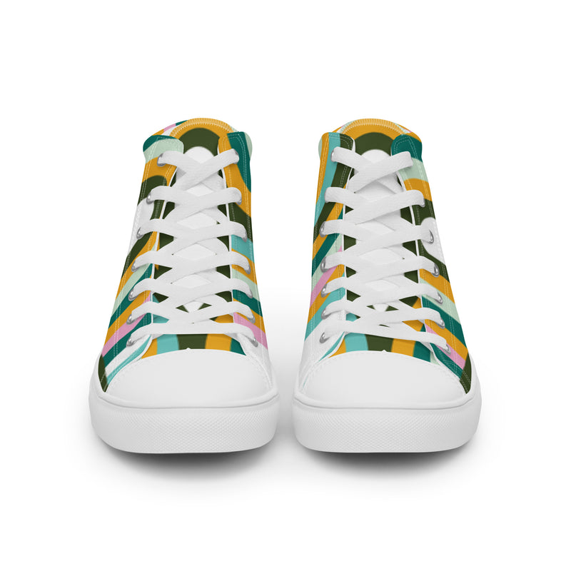 Retro Stripe High Top #29 - Close Up Detail | HA!LO Canvas Sneakers