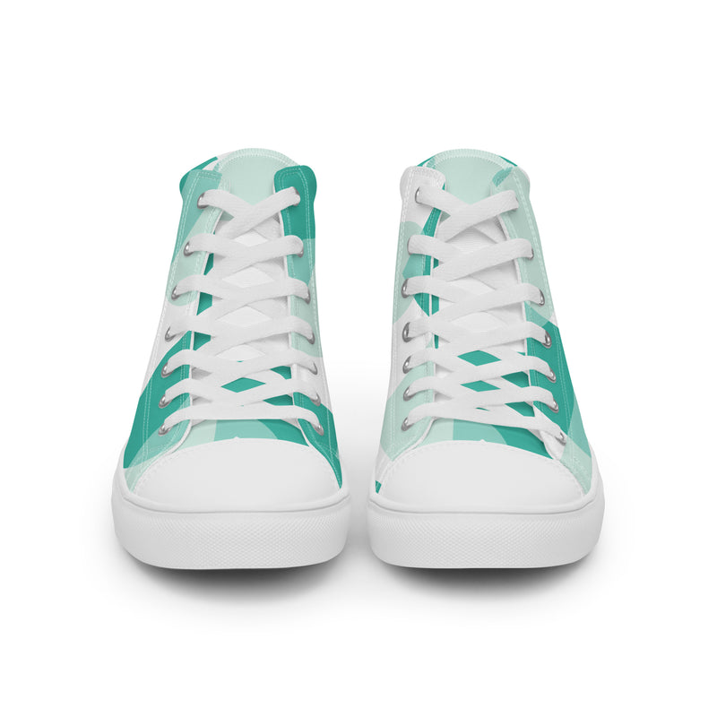 Mint Check High Top #37 - Close Up Detail | HA!LO Canvas Sneakers