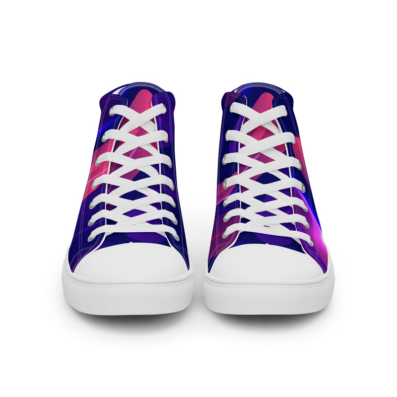 Purple Galaxy High Top #45 - Close Up Detail | HA!LO Canvas Sneakers