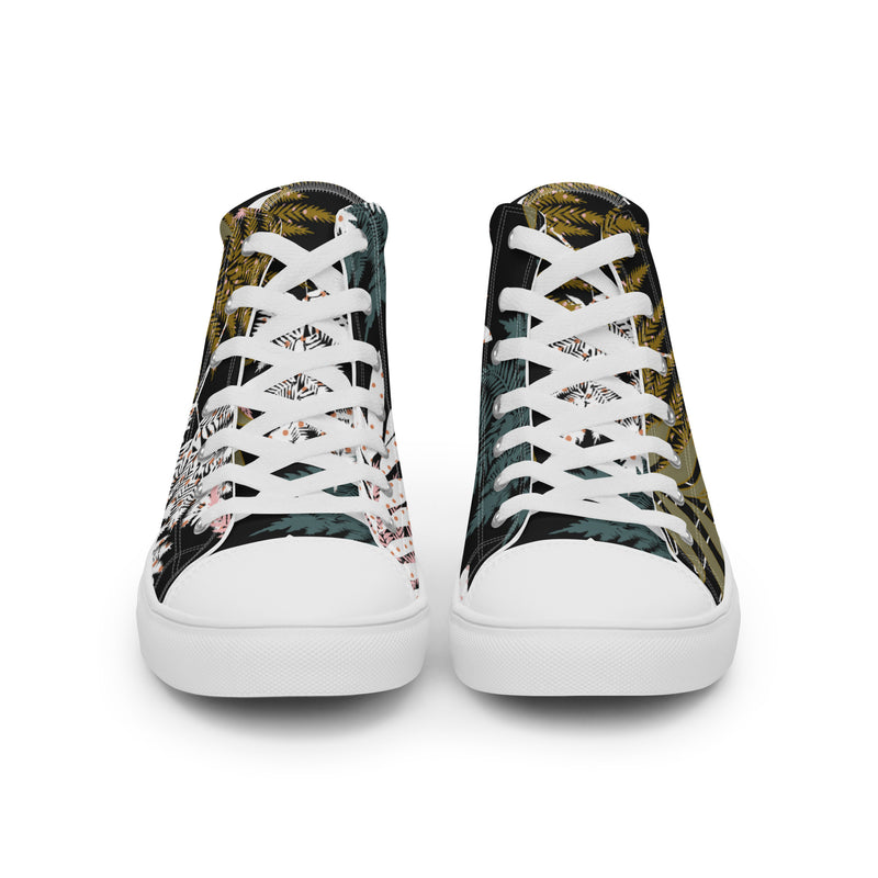 Gold Fern High Top #64 - Close Up Detail | HA!LO Canvas Sneakers