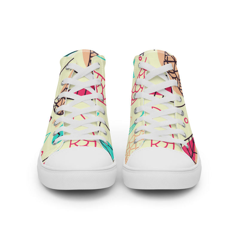 Retro Doodle High Top #66 - Close Up Detail | HA!LO Canvas Sneakers