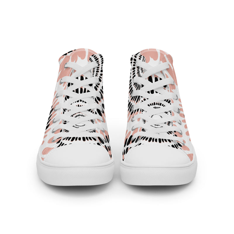Coral Tie Dye High Top #70 - Close Up Detail | HA!LO Canvas Sneakers