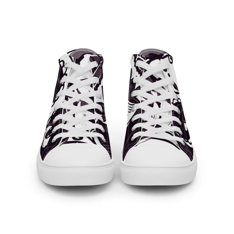 Sugar Skull Art High Top #81 - Close Up Detail | HA!LO Canvas Sneakers