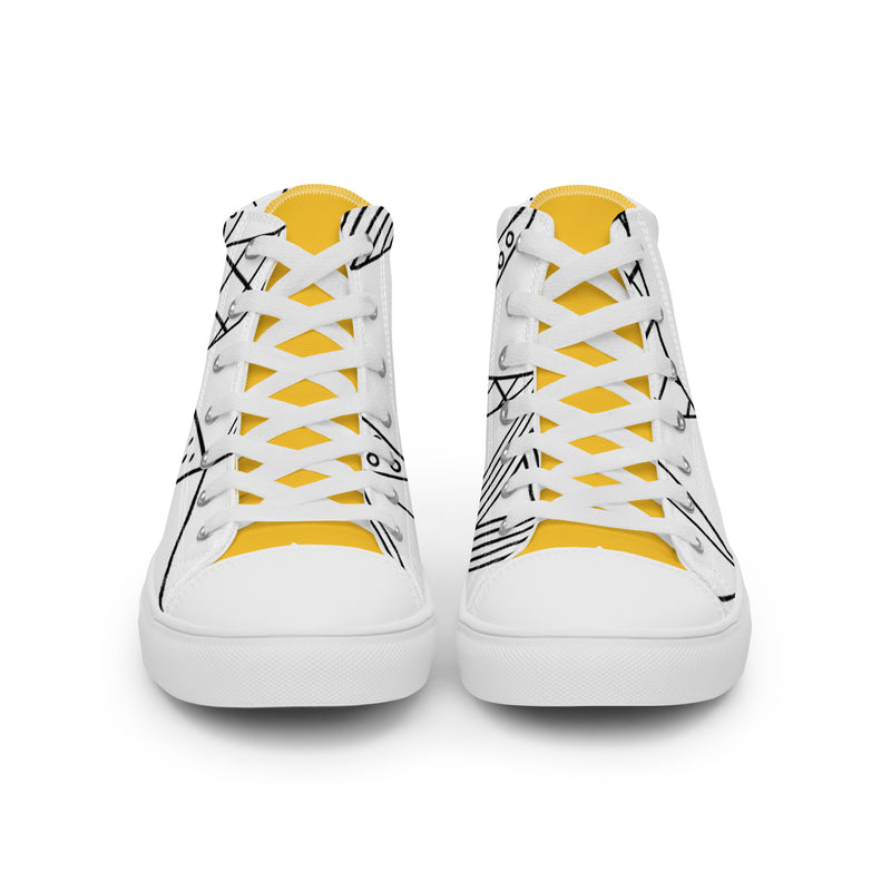 Geometric Line High Top #88 - Close Up Detail | HA!LO Canvas Sneakers