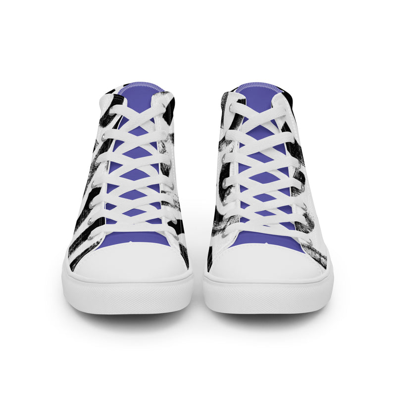 Abstract Ink High Top #93 - Back View | HA!LO Canvas Sneakers
