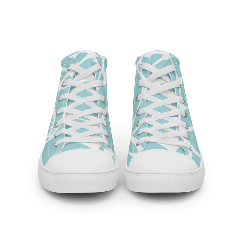 Aqua Mosaic High Top #94 - Close Up Detail | HA!LO Canvas Sneakers