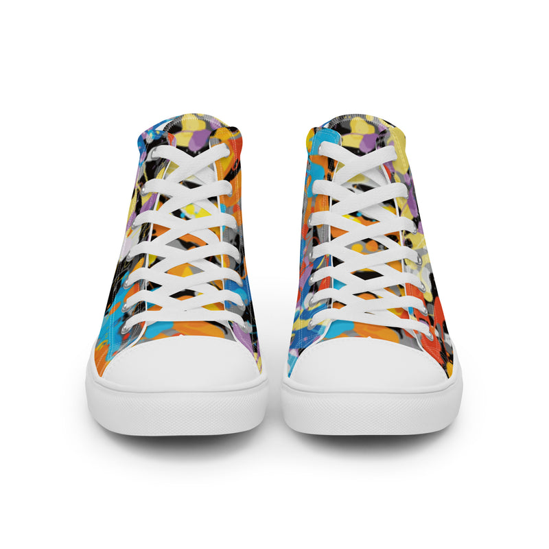Abstract Collage High Top #102 - Close Up Detail | HA!LO Canvas Sneakers