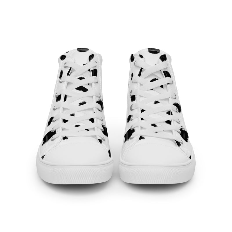 Cow Print High Top #103 - Close Up Detail | HA!LO Canvas Sneakers