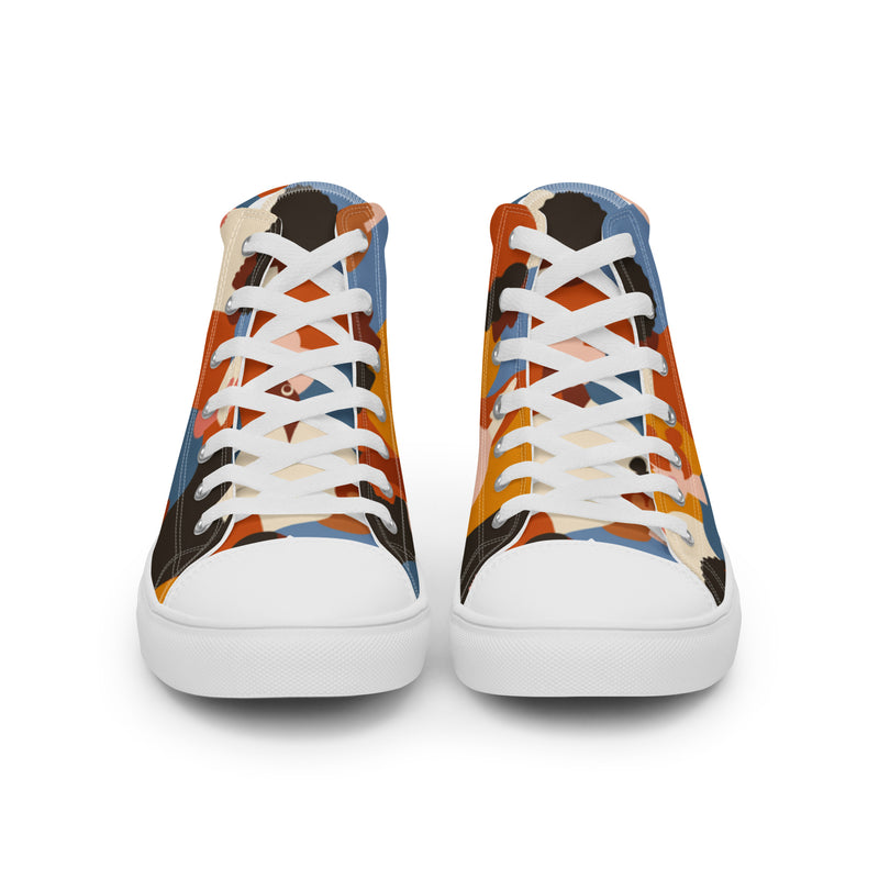 Orange Camo High Top #107 - Close Up Detail | HA!LO Canvas Sneakers